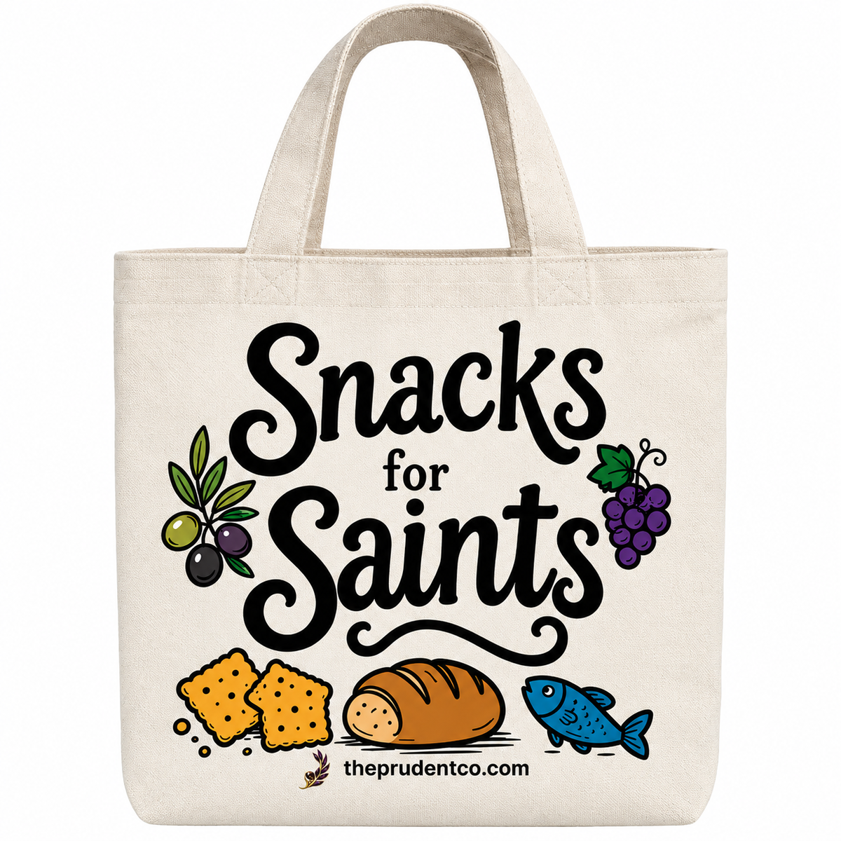 'Snacks for Saints' tote